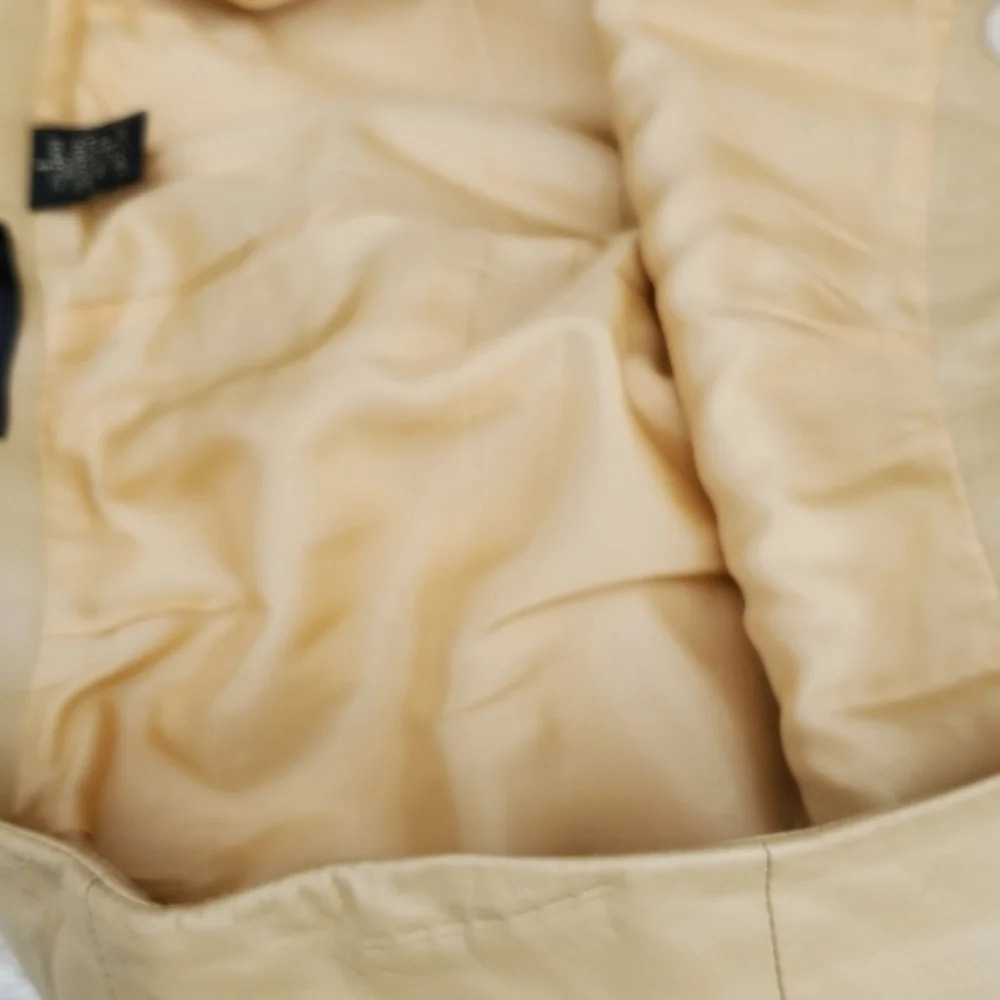 Vintage Dana Buchman Super Soft Trouser beige leather pants 8 - Picture 4 of 13